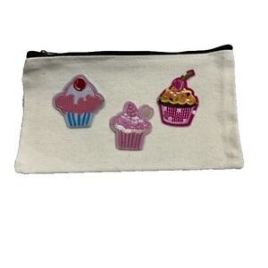 NEW custom-made canvas ZIPPER POUCH bag 8X4.5 inches adults kids patches food